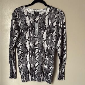 Worthington Monochrome Snake Print Blouse